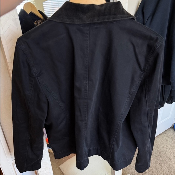Ralph Lauren Vintage Black Jean Barn Jacket with Corduroy Collar - Picture 3 of 5